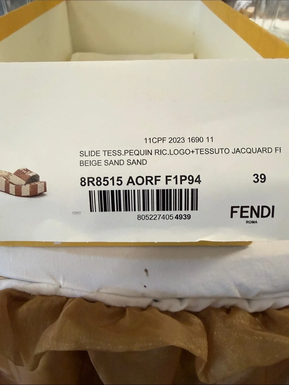 Fendi FF Logo Slide Sandals NWT Full set size 39